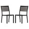 Merrick Lane Kersey Outdoor Side Chairs Poly Faux Wood and Metal Patio and Deck Chairs for All-Weather Use- Set of 2